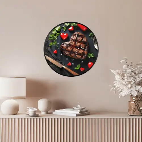 Steak - Hart - Bestek Fotolijst rond zonder passe partout klein -sfeer3