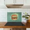 Hamburger - Illustratie - Sla - Kaas keuken achterwand spatscherm klein -sfeer2