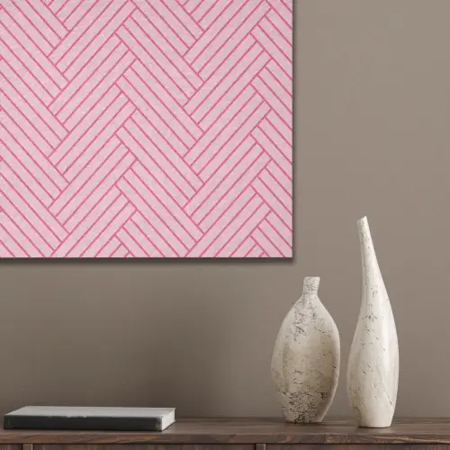 Roze - Patroon - Lijnen PET vilt klein 837 -sfeer6_closeup