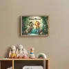 Zebra - Aapje - Waterval - Rotsen Light Box met batterij (Wandlamp kind) middel -sfeer2_kind