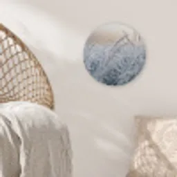 Rijp - Gras - Kristallen - Winter - Minimalistisch Akoestische PET Vilt - Rond klein -sfeer4