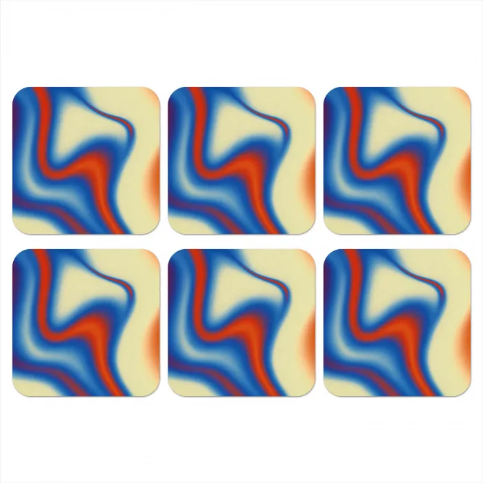 Golven - Kleurrijk - Abstract onderzetter kurk middel -3d