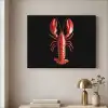 Kreeft - Glossier Rood - Zwart Textielframe zwart klein -sfeer2