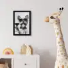 Hondje - Wijnglas - Zonnebril - Enthousiast fotolijst zwart zonder passe partout klein -usfeer4_kinderkamer