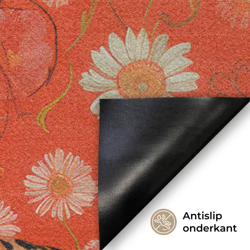 Vrouw - Kleurrijk - Dierenprint - Bloemen Deurmat klein -antislip_NL