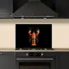 Kreeft - Oranje - Zwart - Modern keuken achterwand spatscherm klein -sfeer1