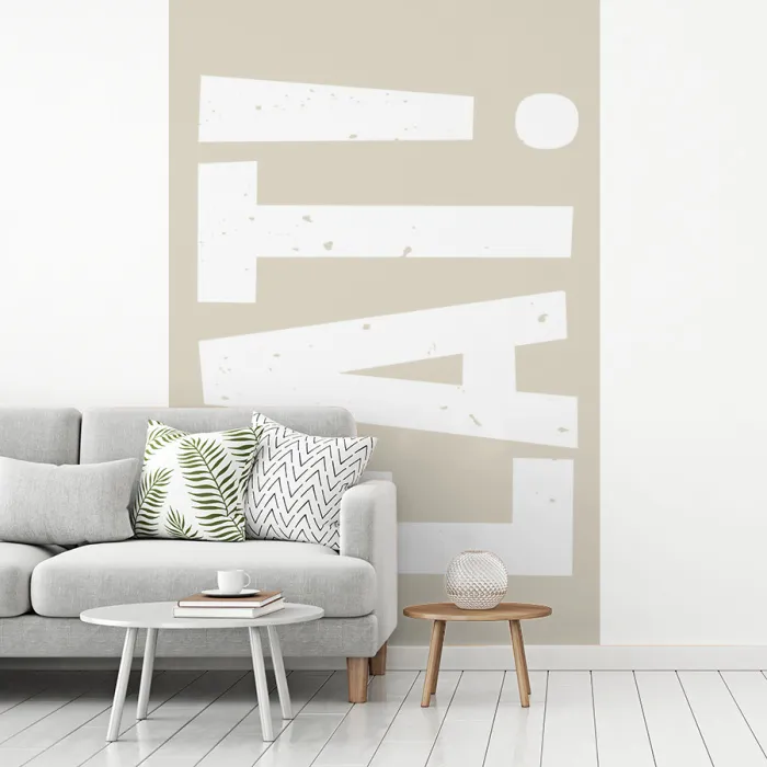 Eten - Decoratie - Beige - Wit fotobehang vinyl groot -woonkamer