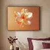 Glazen - Bloem - Oranje Textielframe zwart klein -sfeer1
