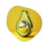 Avocado - Discobal - Geel - Glitter Wandcirkel Organisch Forex 3mm klein -3d