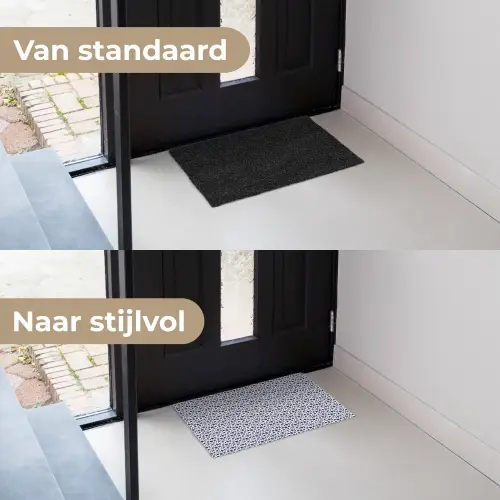 Oceaan - Bubbel - Blauw - Wit Deurmat klein 898 -voor-na_NL