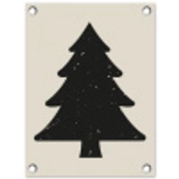 Kerstboom - Zwarte kerstboom - Boom - Japandi tuinposter los doek klein -3d