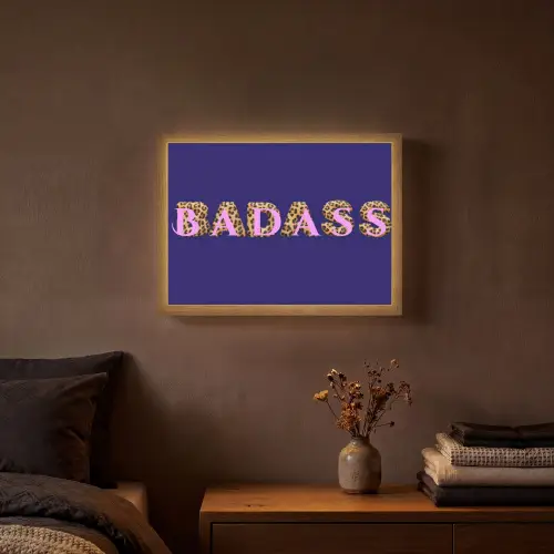 Badass - Panterpint - Schaduw - Roze Light Box met batterij (Wandlamp) middel -sfeer4