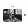 Kat - Koffie - Brood - Zwart Placemat vinyl groot -specs