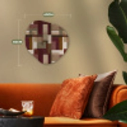 Modern - Geometrie - Kleurrijk Wandcirkel Organisch Forex 3mm klein 629 -sfeer3
