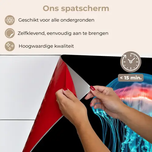 Kwal - Tentakels - Blauw - Licht keuken achterwand spatscherm klein -spatscherm_NL