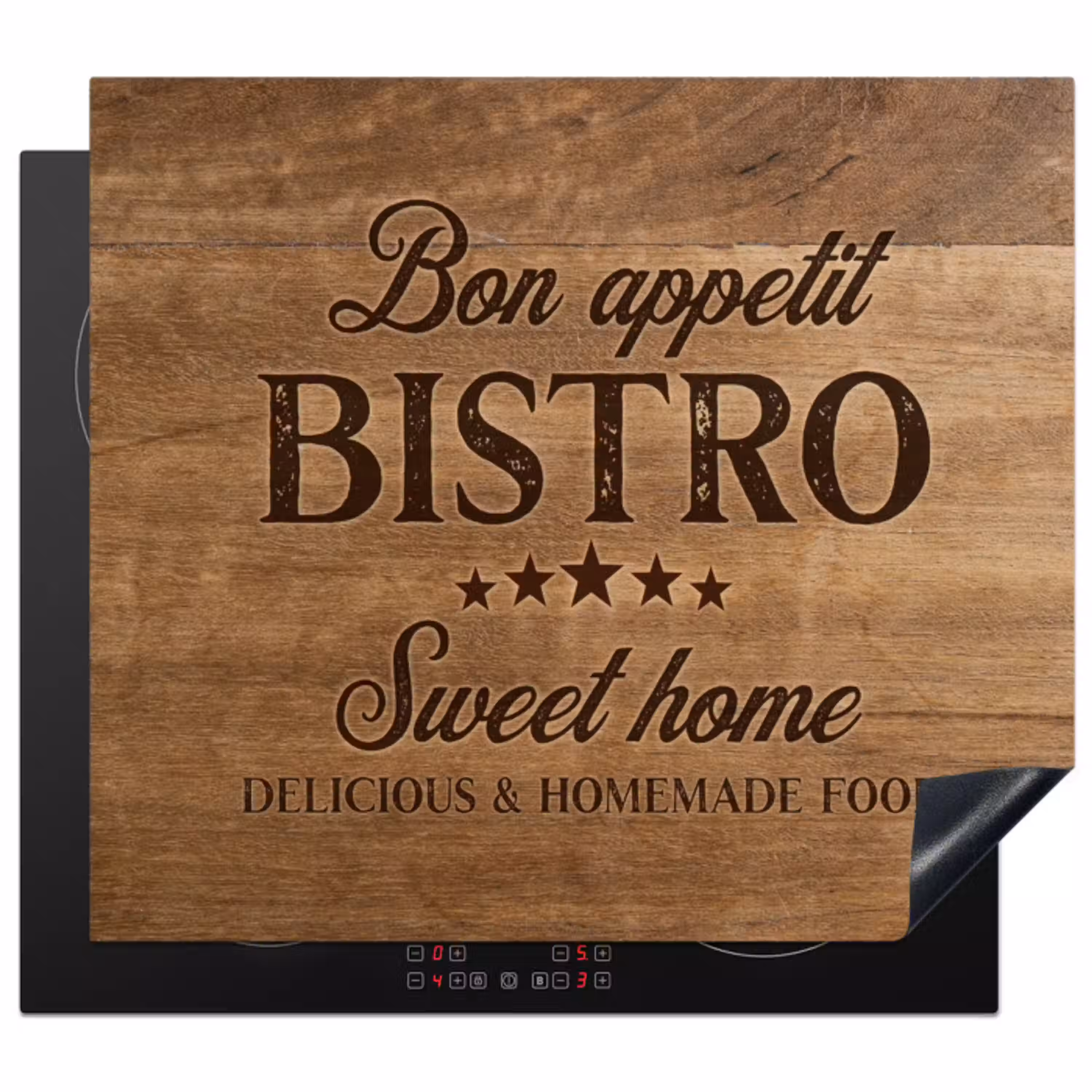 Huiselijke Bistro Beleving Inductie beschermer vinyl 3mm middel -3d