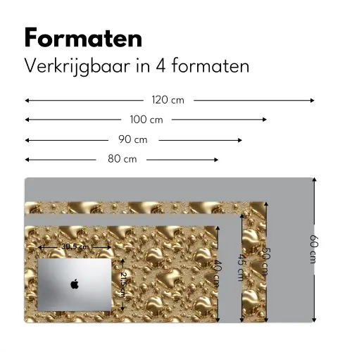 Druppels - Organisch - Goud Muismat XXL klein 681 -sfeer5