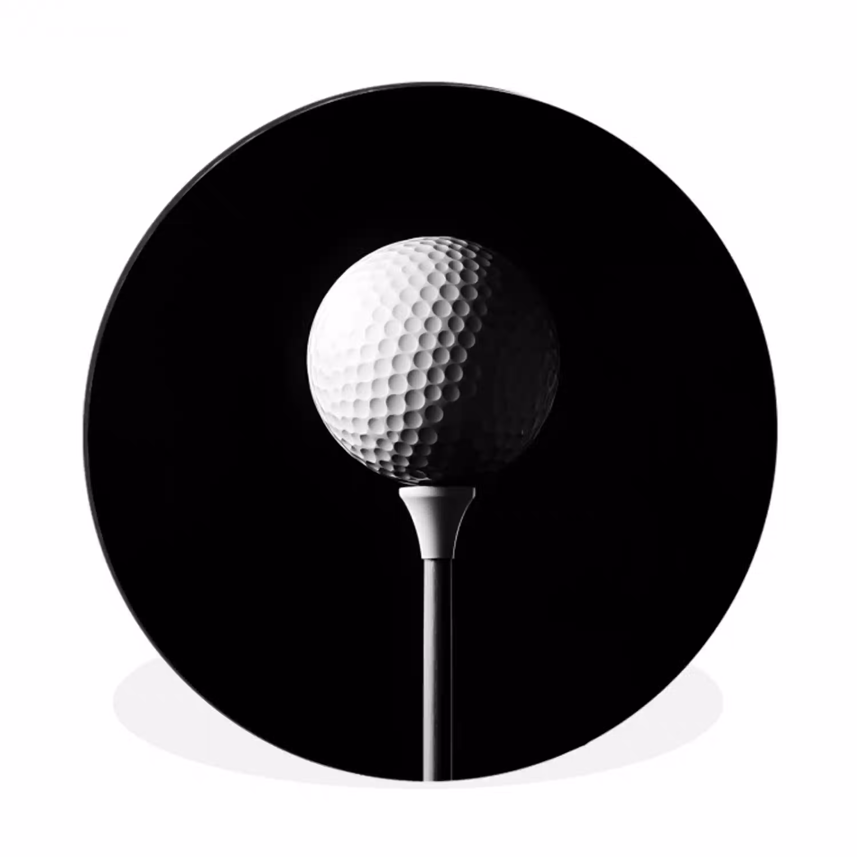 Golfbal - Minimalistisch - Wit Wandcirkel aluminium klein -3d