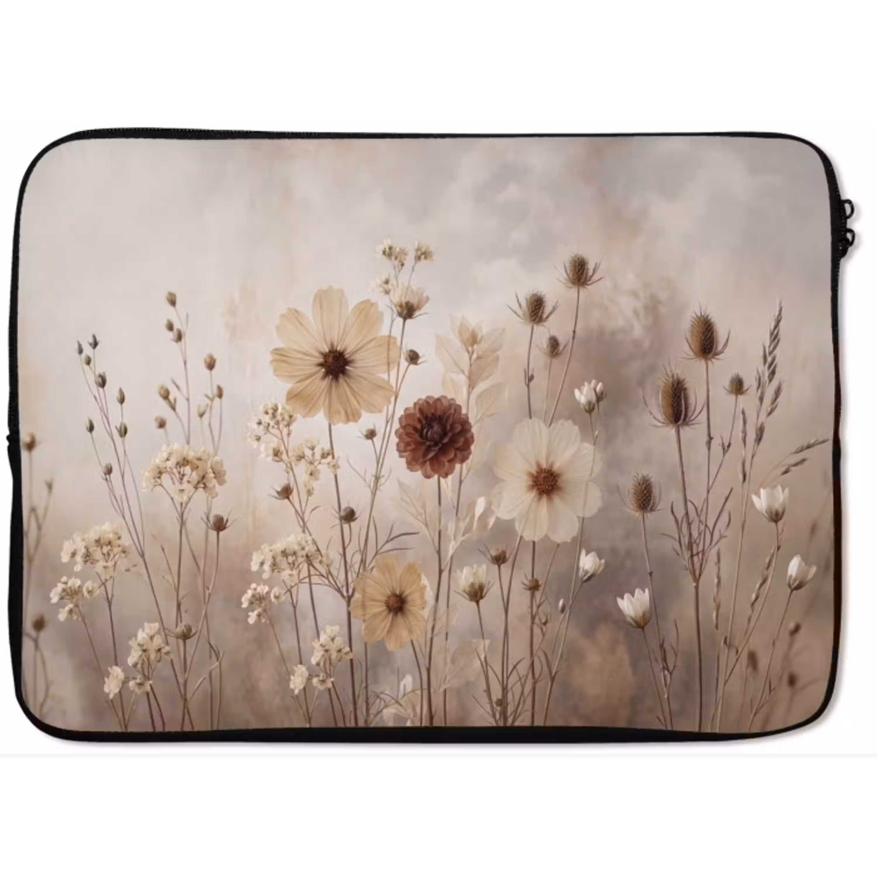 Wilde bloemen - Botanisch - Vintage - Natuur - Rustiek laptophoes neopreen klein -zkaufland3dotto