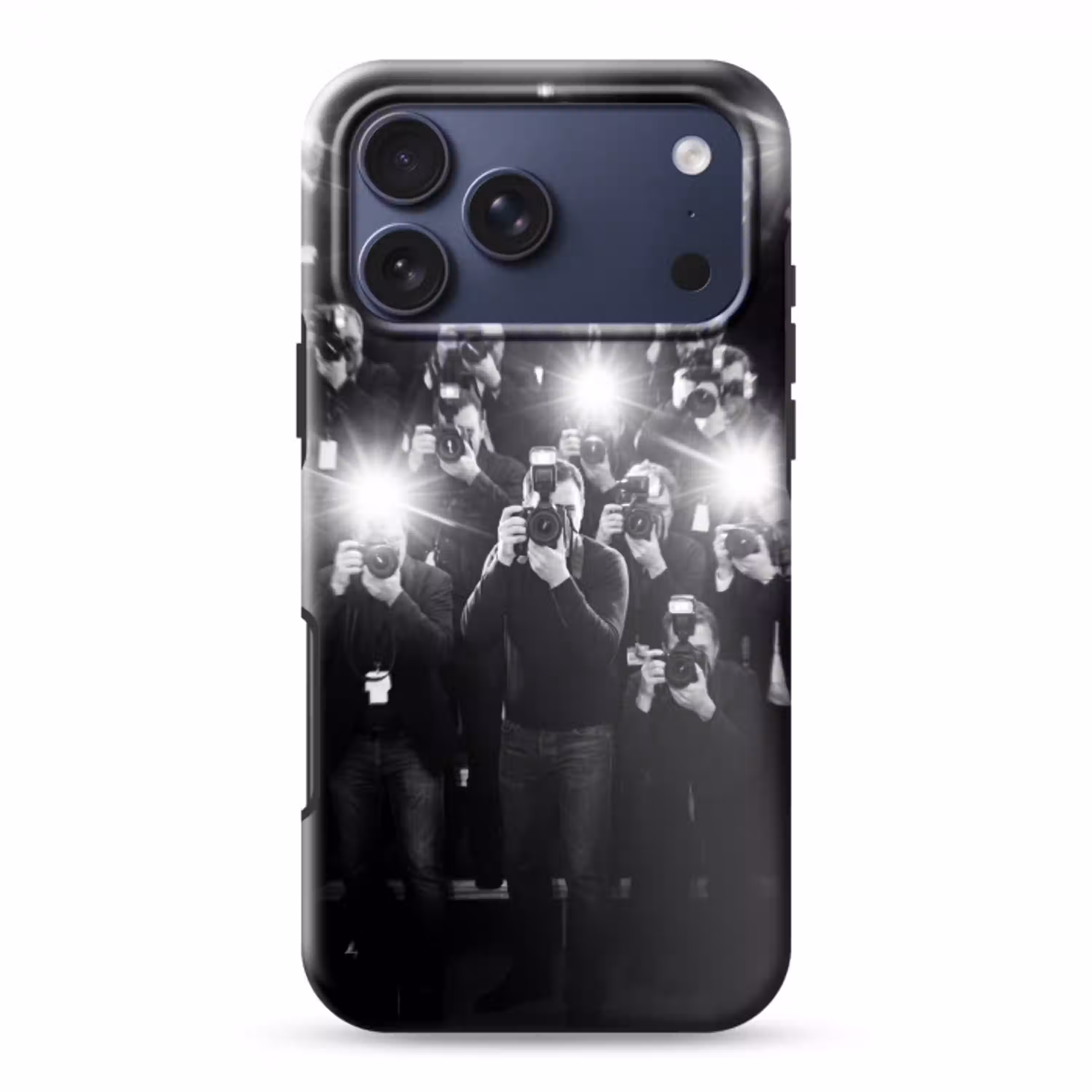 Mensen - Camera - Flitslicht - Zwart-wit - Media Toughcase MagSafe Apple iPhone 17 Pro Max klein -3d