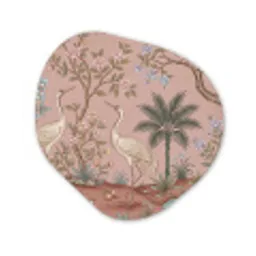 Nostalgisch - Reigers - Roze Wandcirkel Organisch Forex 3mm klein -3d