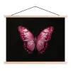 Vlinder - Fuchsia - Grafisch textielposter latten blank klein -3d