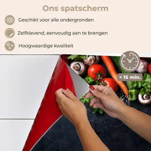 Groente - Kruiden - Specerijen - Zwart - Rustiek - Keuken keuken achterwand spatscherm klein -spatscherm_NL
