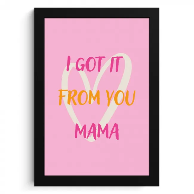 Mama - Quote - Hart - Roze KitchenYeah - Keuken - Fotolijst klein -3d