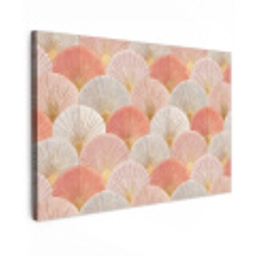 Waaiers - Goud - Roze Tuinposter op houten frame 2 cm dik klein 845 -3d