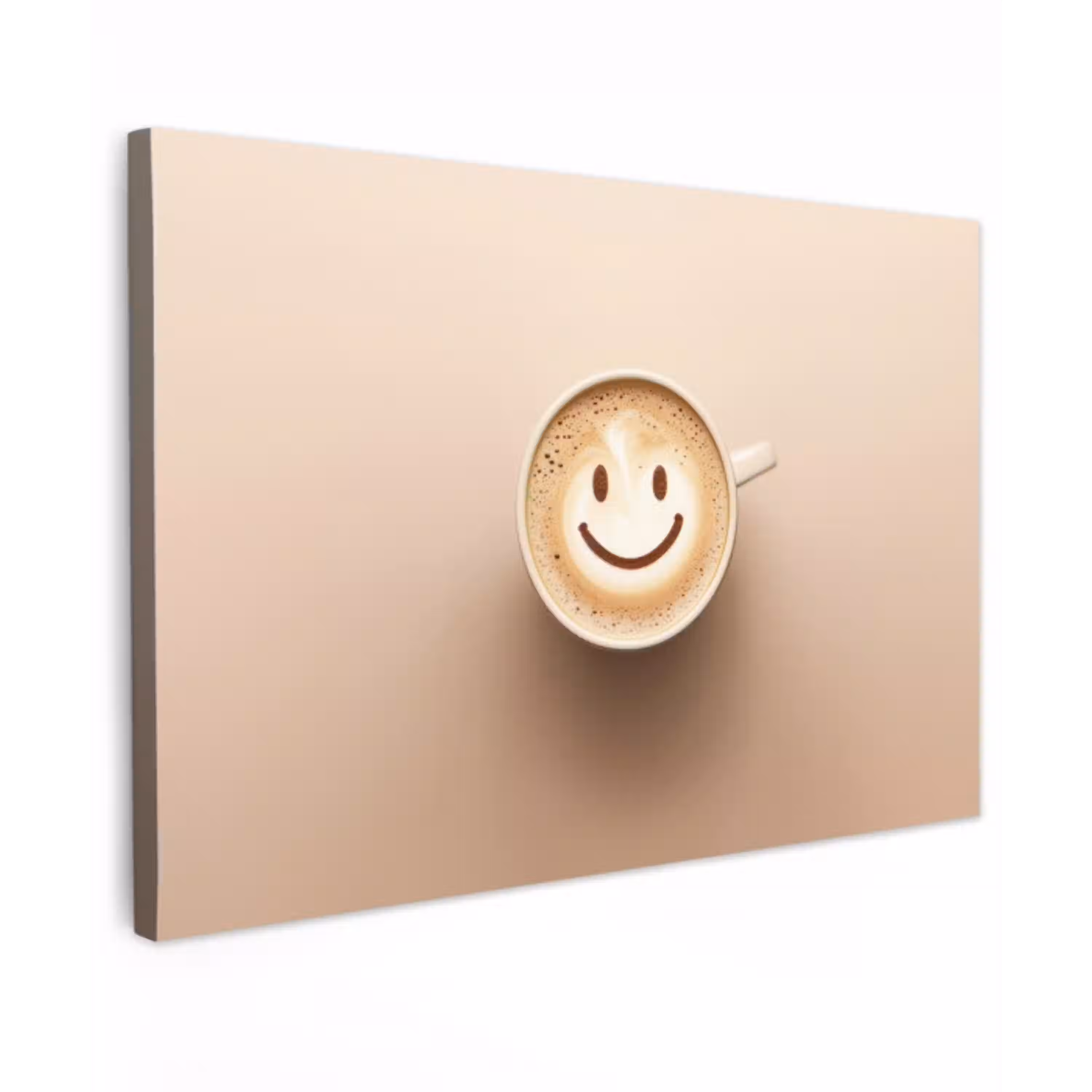 Koffie - Melkschuim - Lach - Beige canvas 2cm klein -z3d