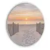 Zonsondergang - Strand - Zand Akoestische PET Vilt - Rond klein -3d