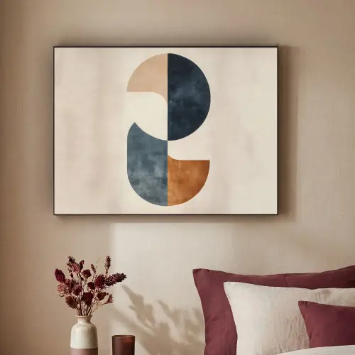 Cirkels - Abstract - Kleurrijk Textielframe - compleet frame klein -sfeer1