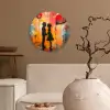Street art - Liefde - Graffiti - Kunst - Banksy Wandcirkel kunststof plaat 5mm dik klein -sfeer1