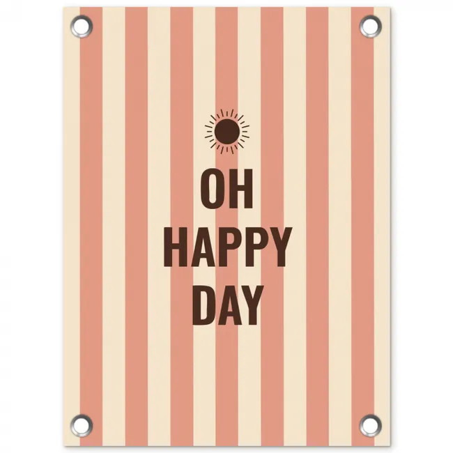 Quote - Zomer - Strepen tuinposter los doek klein -3d