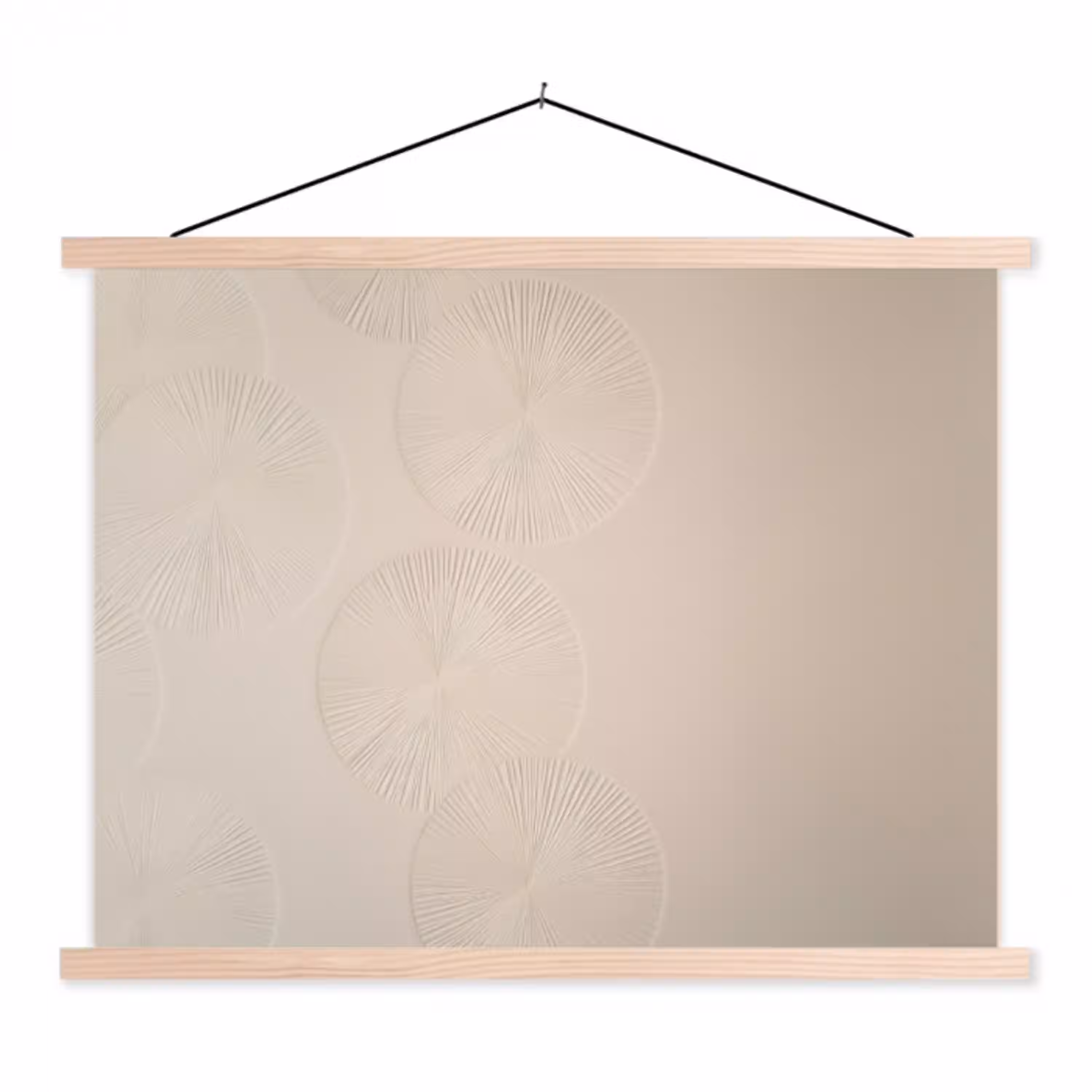 Japandi - Beige - Modern textielposter latten blank klein -3d