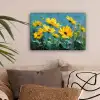 Penseelstreken - Bloemen - Felgeel - Abstract canvas 2cm klein -sfeer1