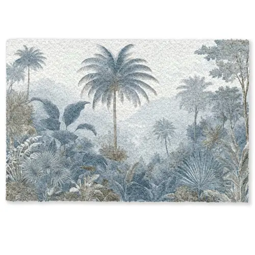 Jungle - Modern - Blauw - Groen Deurmat klein -zkaufland3d