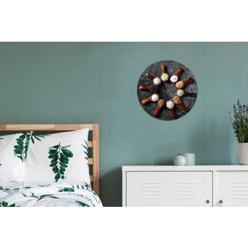 Lepel - Kruiden - Specerijen - Keuken - Industrieel Wandcirkel aluminium klein -slaapkamer