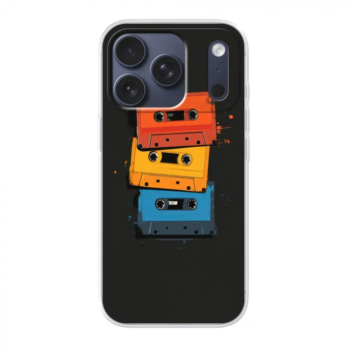 Cassettes - Kleurrijk - Verfspatten Telefoonhoesje iPhone 17 Pro klein -3d