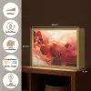 Marmer - Rood - Goud - Modern - Abstract Light Box met batterij (Wandlamp) middel -USP_websiteoverzichtNL