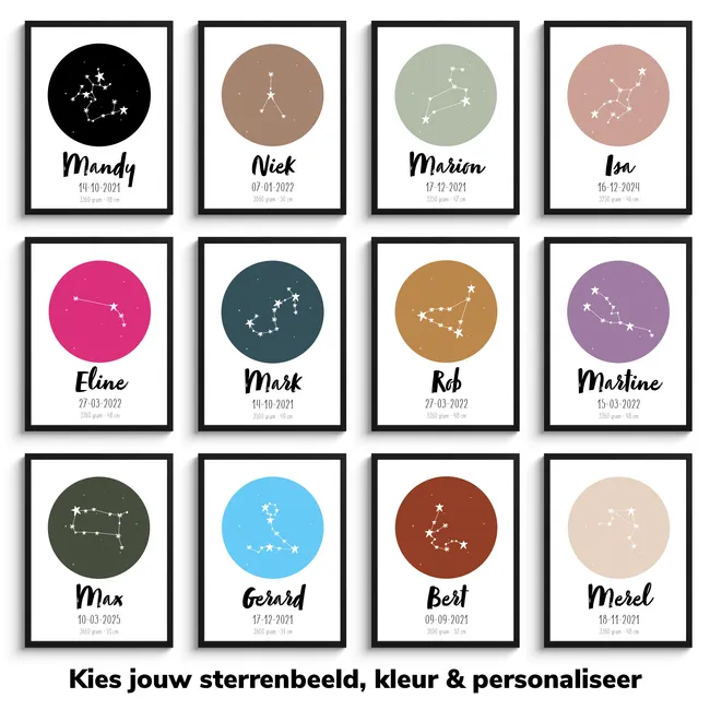 Geboorteposter Sterrenbeeld