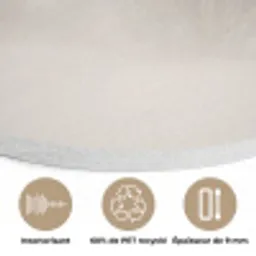 Boom - Mist - Sneeuw - Winter - Minimalistisch Akoestische PET Vilt - Rond klein -closeup_FR
