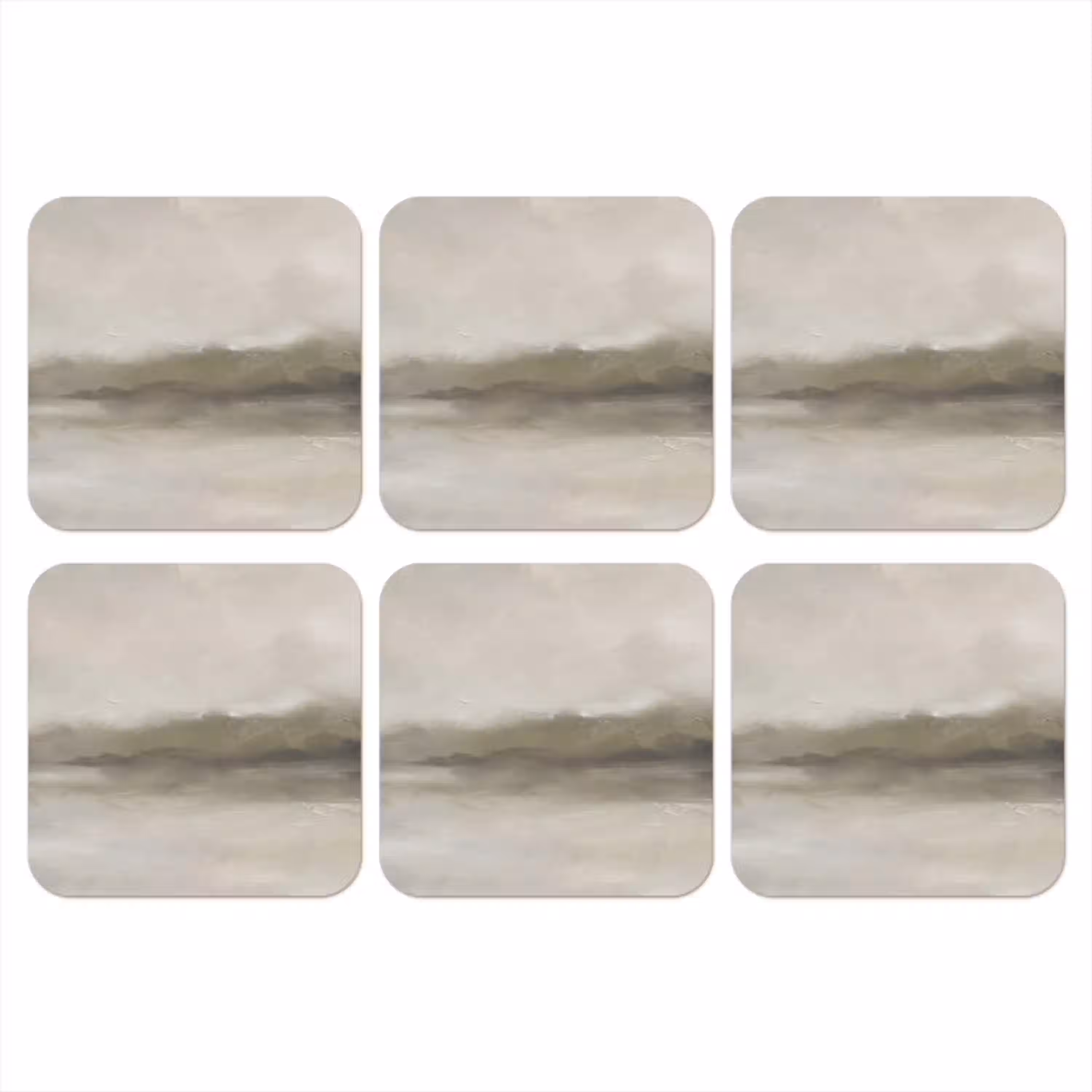 Abstract - Landschap - Nevel - Modern - Grijs onderzetter kurk middel -3d