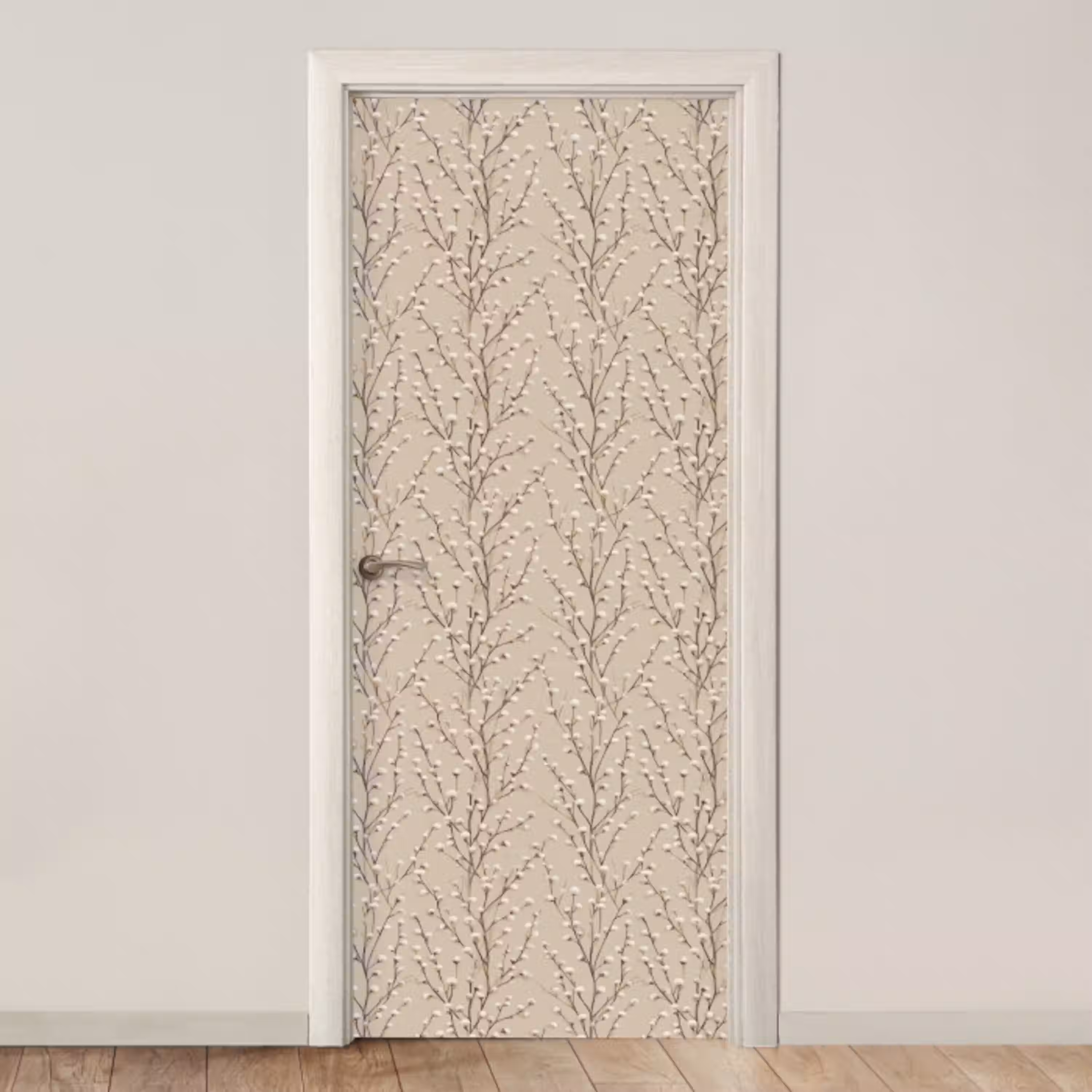 Katoen - Natuur - Taupe deurposter klein 289 -3d_beige