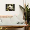 Panda - Pandabeer - Wilde dieren - Natuur - Bloemen tuinposter los doek klein -sfeer7