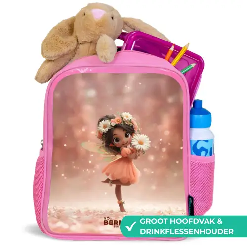 Fee met madeliefjes Kinderrugzak - Roze middel -inhoud_NL