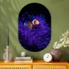 Koraal - Vis - Oranje - Zee Wandcirkel Ovaal Glas middel -sfeer2