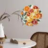 Schijfjes - Fruit - Oranje - Mozaïek Wandcirkel behangsticker klein -sfeer3