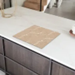 Beige - Marmer - Organisch - Wit Inductie beschermer vinyl 3mm middel 274 -sfeer8