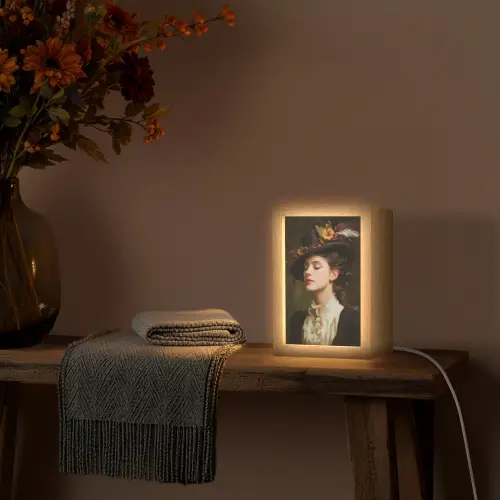 Vrouw - Victoriaans - Portret Light Box met kabel (Tafellamp) klein -sfeer4